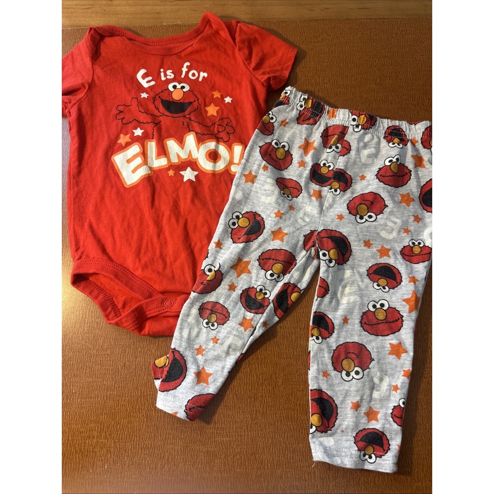 Sesame Street ELMO Boys Baby 6-9 Months Pants, Shirt